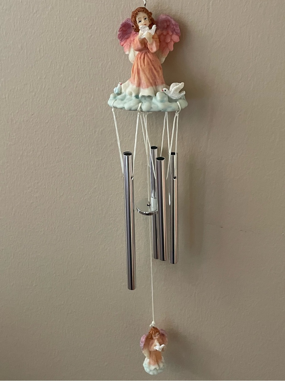 Pink Angel Wind Chime Wall Decor